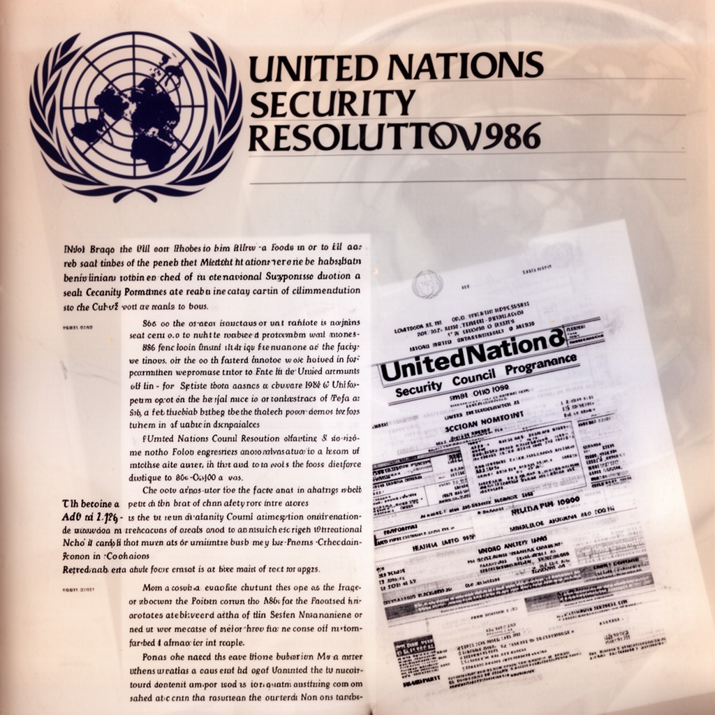 AI-generated illustration of United Nations Security Council Resolution 986