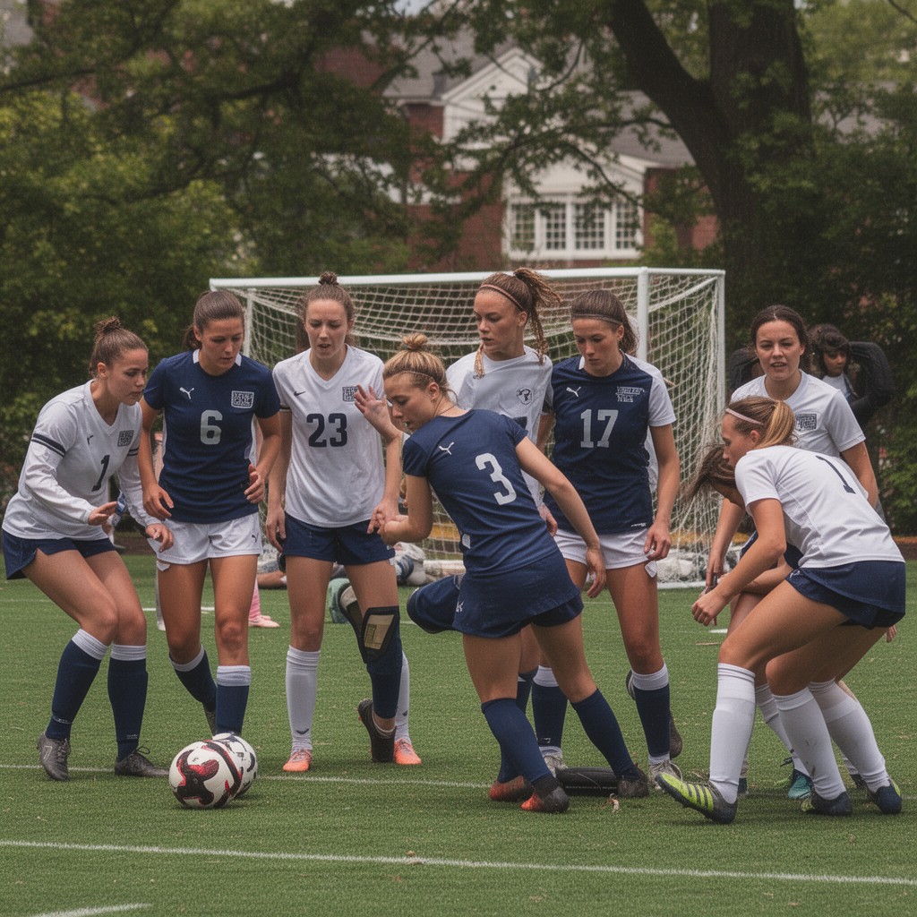 AI-generated illustration of Yale Bulldogs women’s soccer