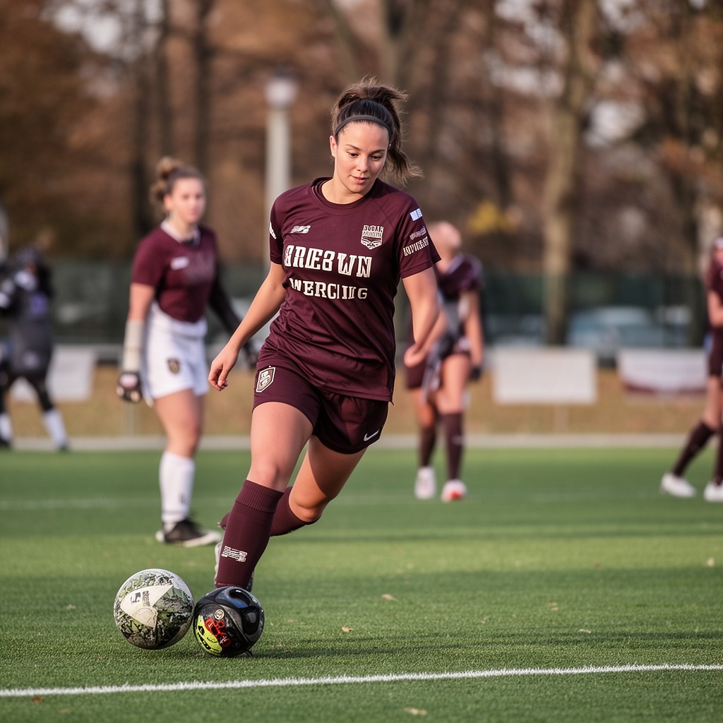 AI-generated illustration of Brown Bears women’s soccer