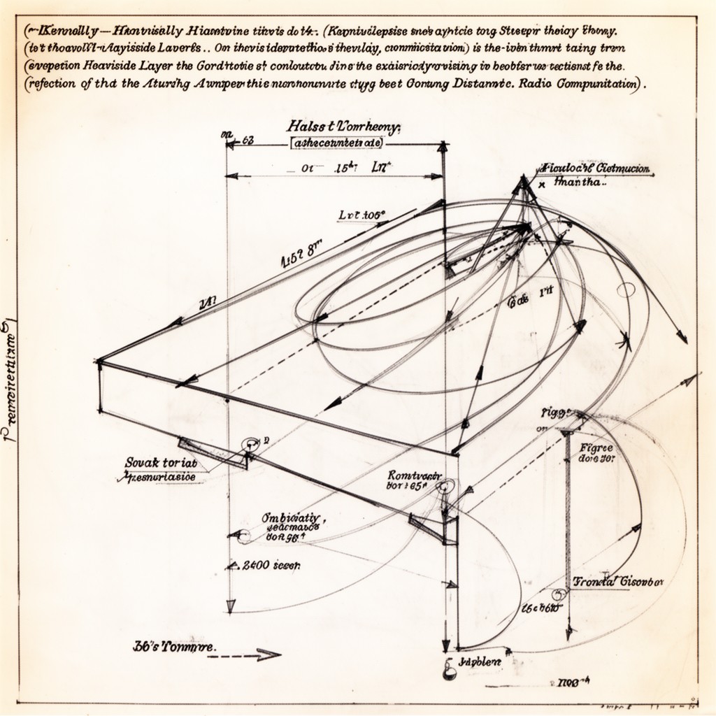 AI-generated illustration of Kennelly–Heaviside layer theory