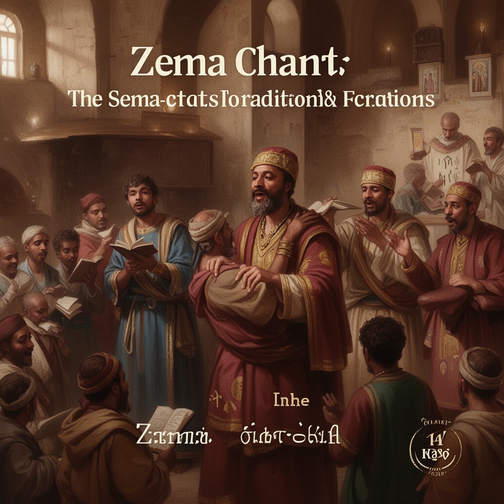 AI-generated illustration of Zema chant tradition