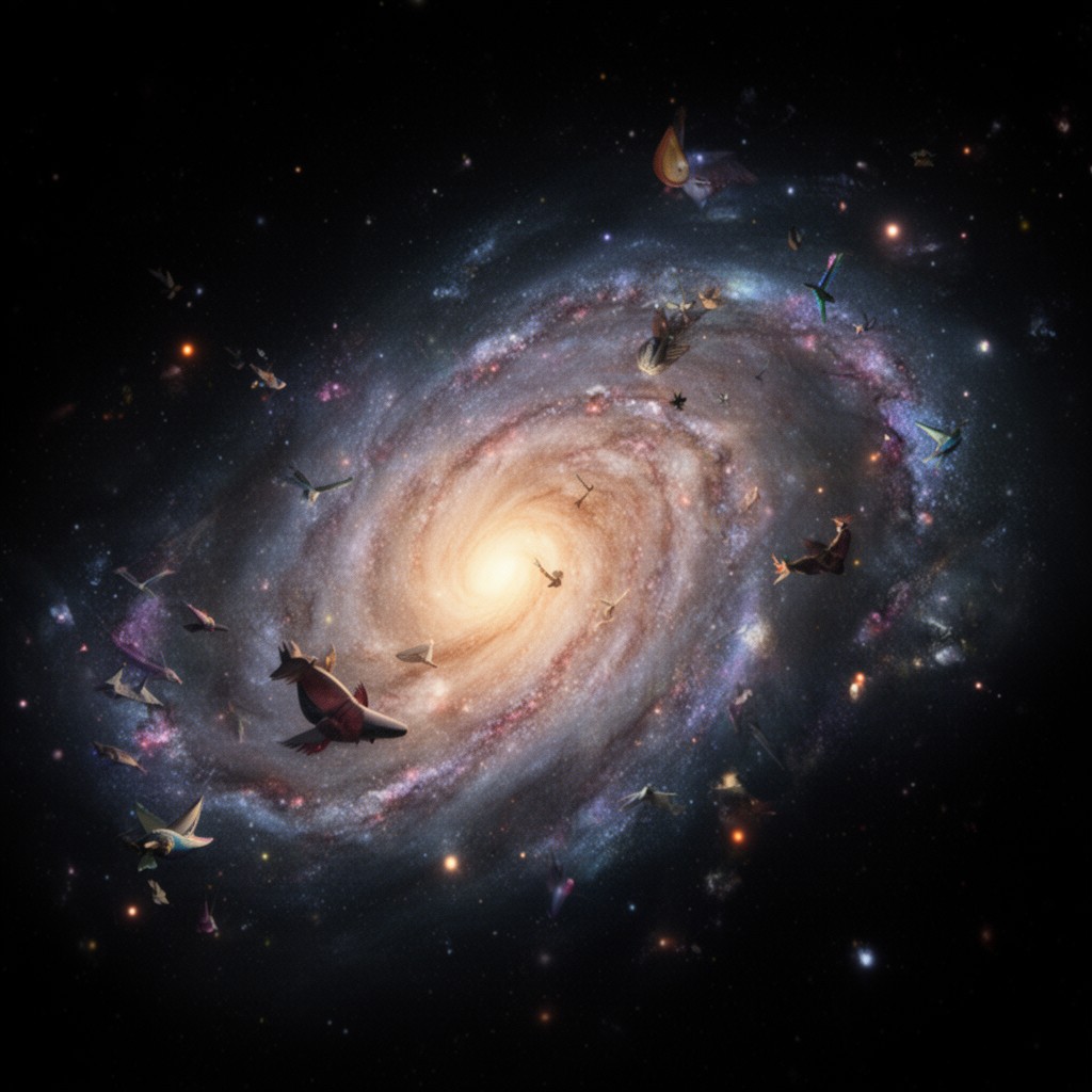 AI-generated illustration of One Voice in the Cosmic Fugue