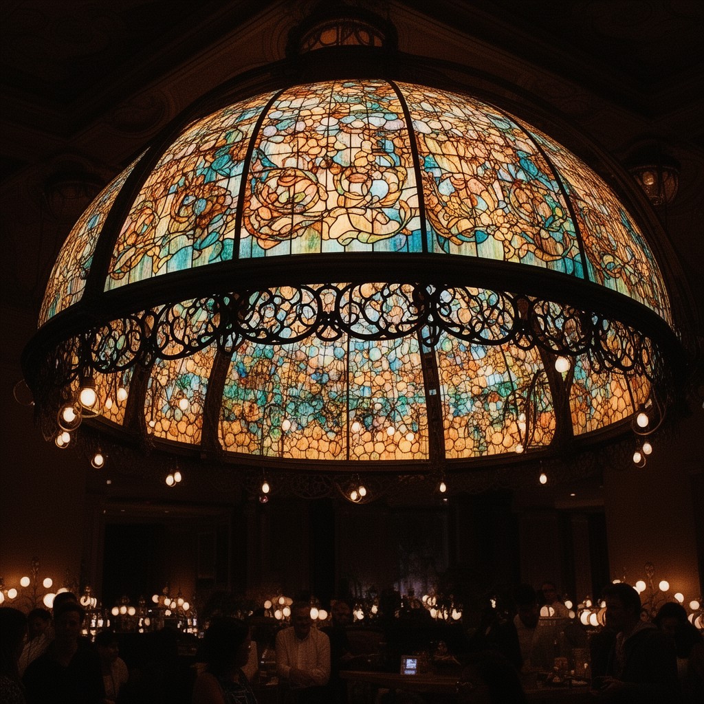 AI-generated illustration of Tiffany glass dome
