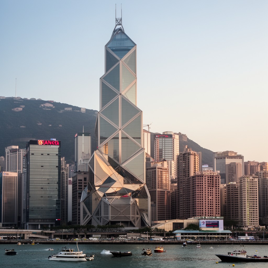 AI-generated illustration of Bank of China Tower, Hong Kong