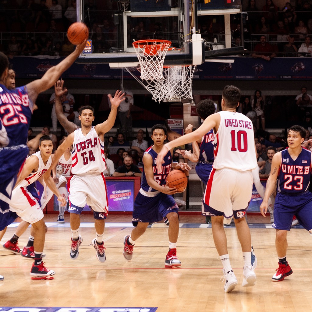 AI-generated illustration of United States men's national basketball team (youth)