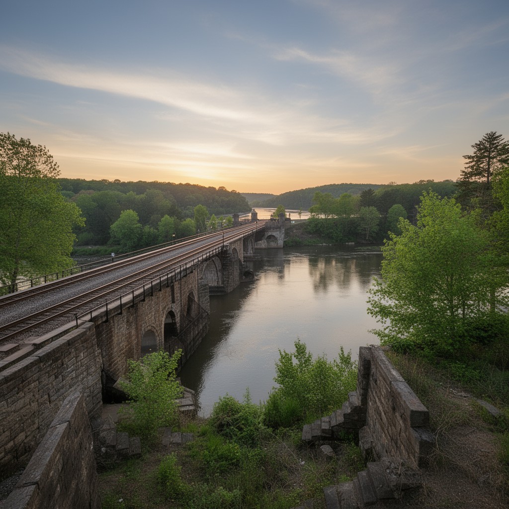 AI-generated illustration of Gunpowder River Bridge