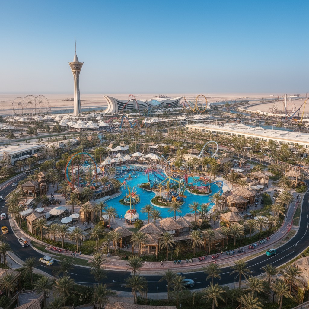 AI-generated illustration of Yas Island