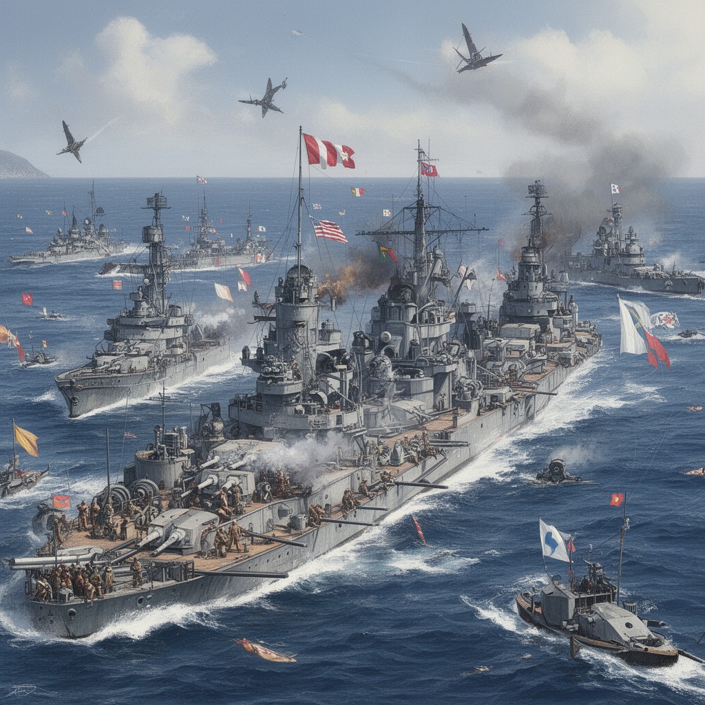AI-generated illustration of Battle of Cape Matapan