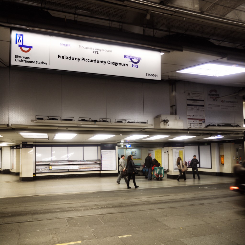 AI-generated illustration of Piccadilly Circus Underground station