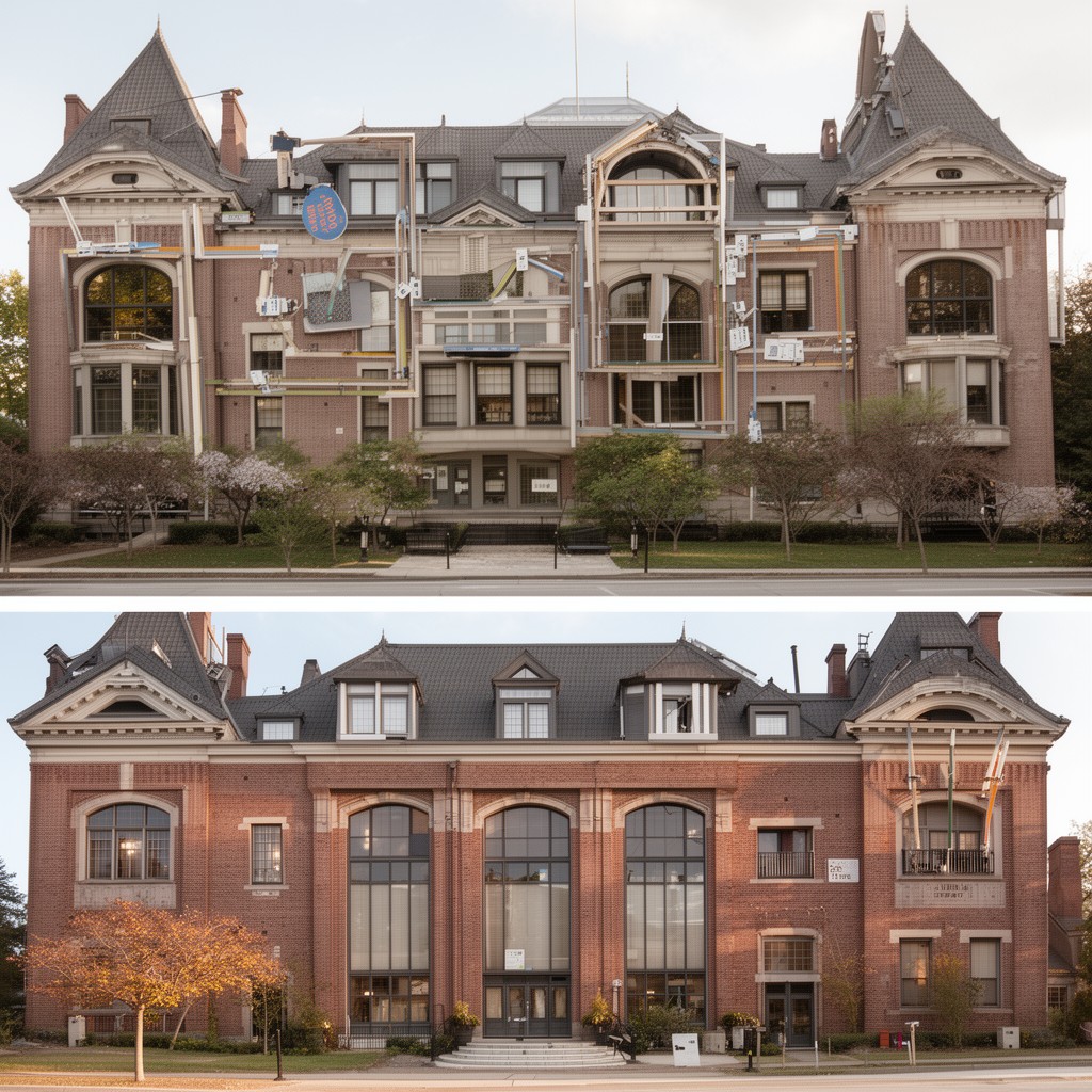 AI-generated illustration of Princeton Science Library