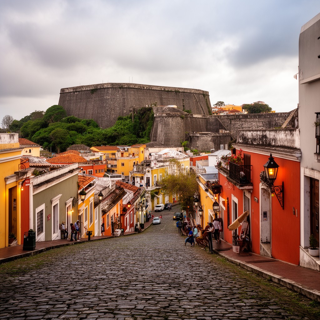 AI-generated illustration of Old San Juan