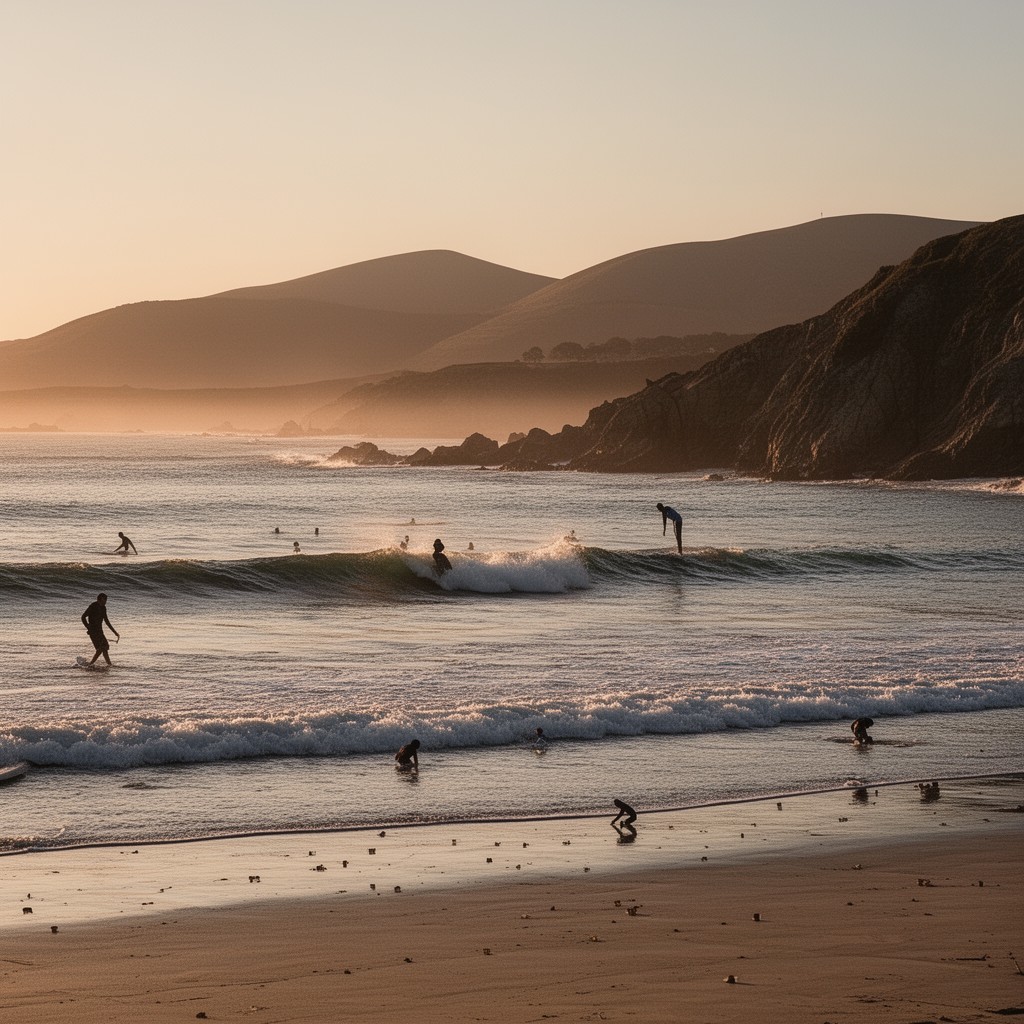 AI-generated illustration of Pacifica State Beach