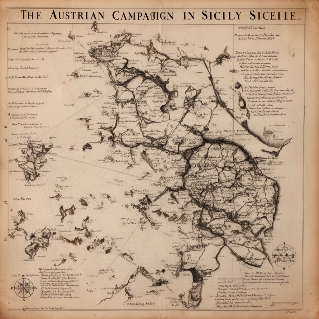 AI-generated illustration of Austrian campaign in Sicily