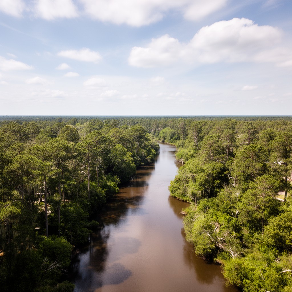 AI-generated illustration of Cape Fear River