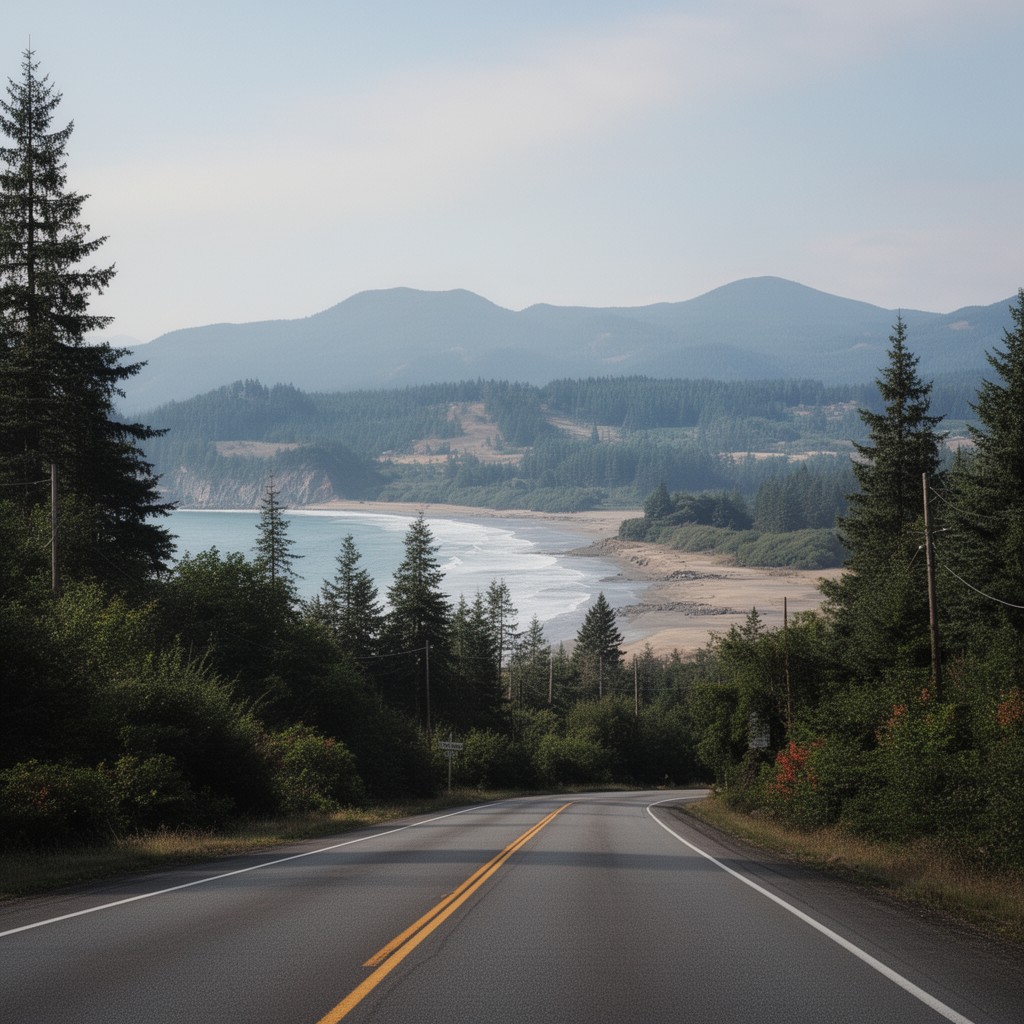 AI-generated illustration of Oregon Route 34