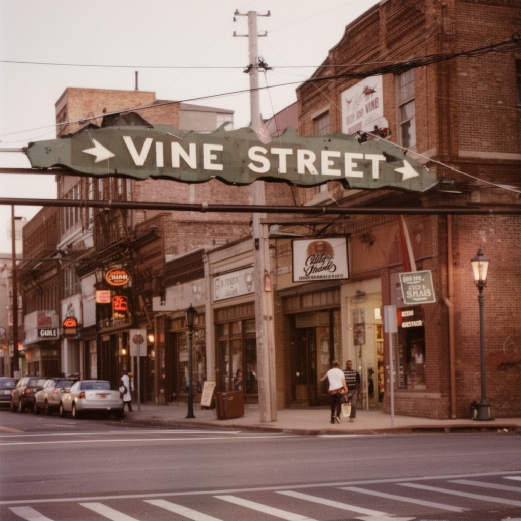 AI-generated illustration of Vine Street