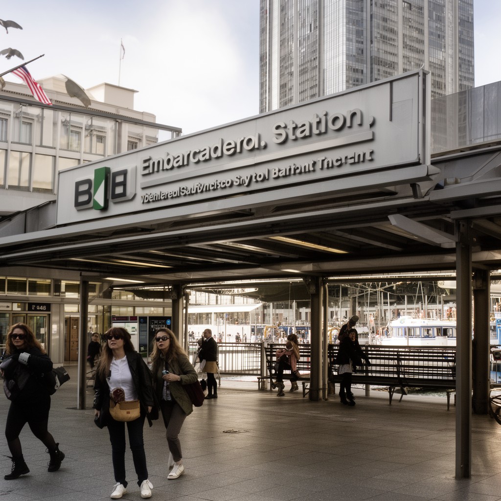 AI-generated illustration of Embarcadero station