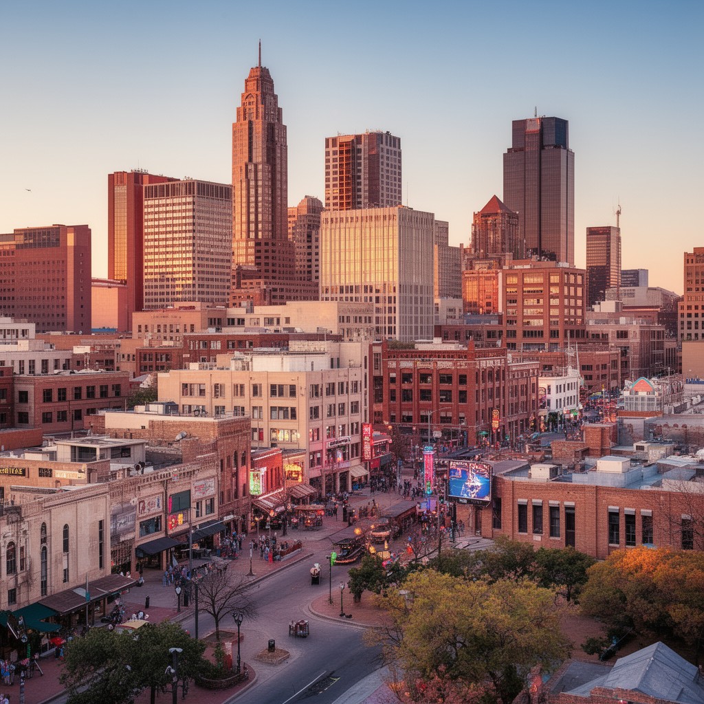 AI-generated illustration of Downtown Fort Worth
