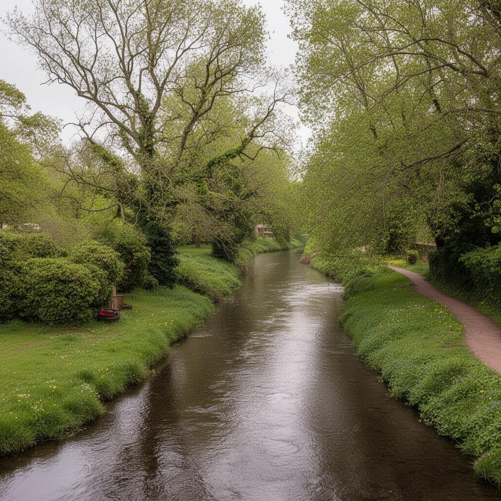 AI-generated illustration of River Bollin