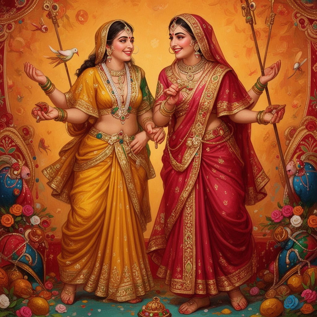 AI-generated illustration of Gangaur