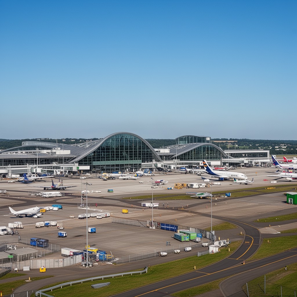 AI-generated illustration of Leeds Bradford Airport