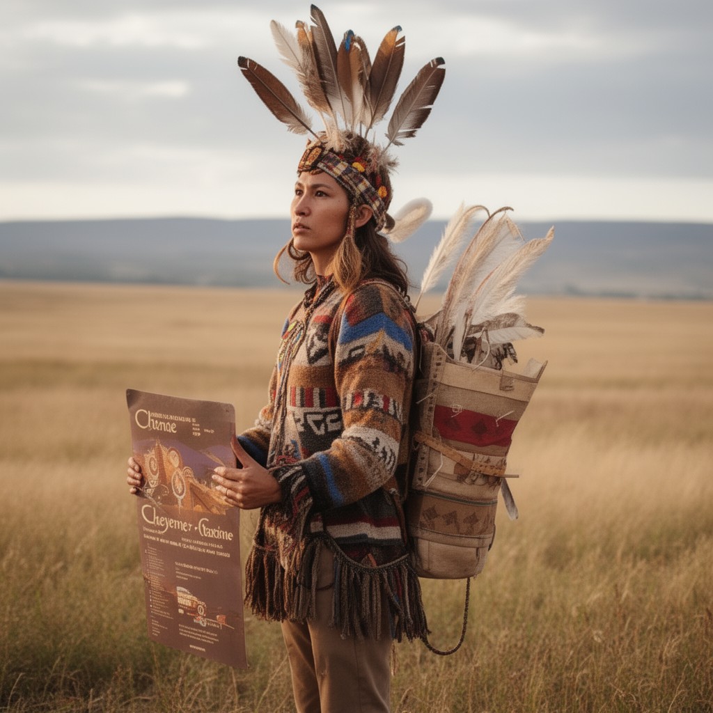 AI-generated illustration of Cheyenne language