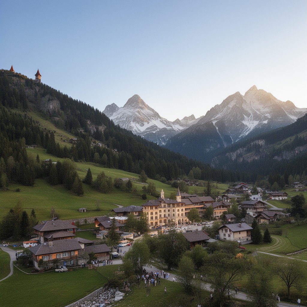 AI-generated illustration of American College of Switzerland