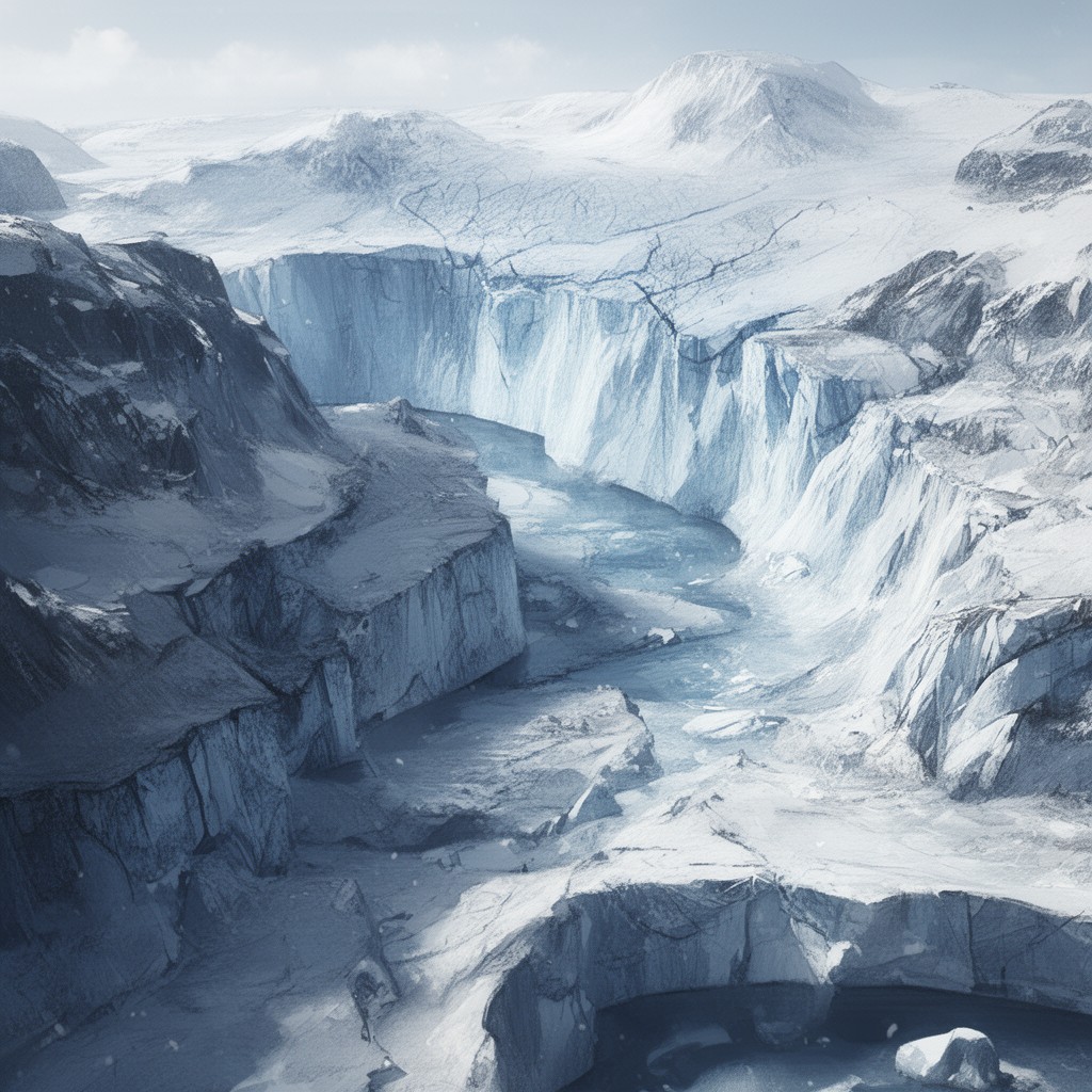 AI-generated illustration of Wisconsin glaciation