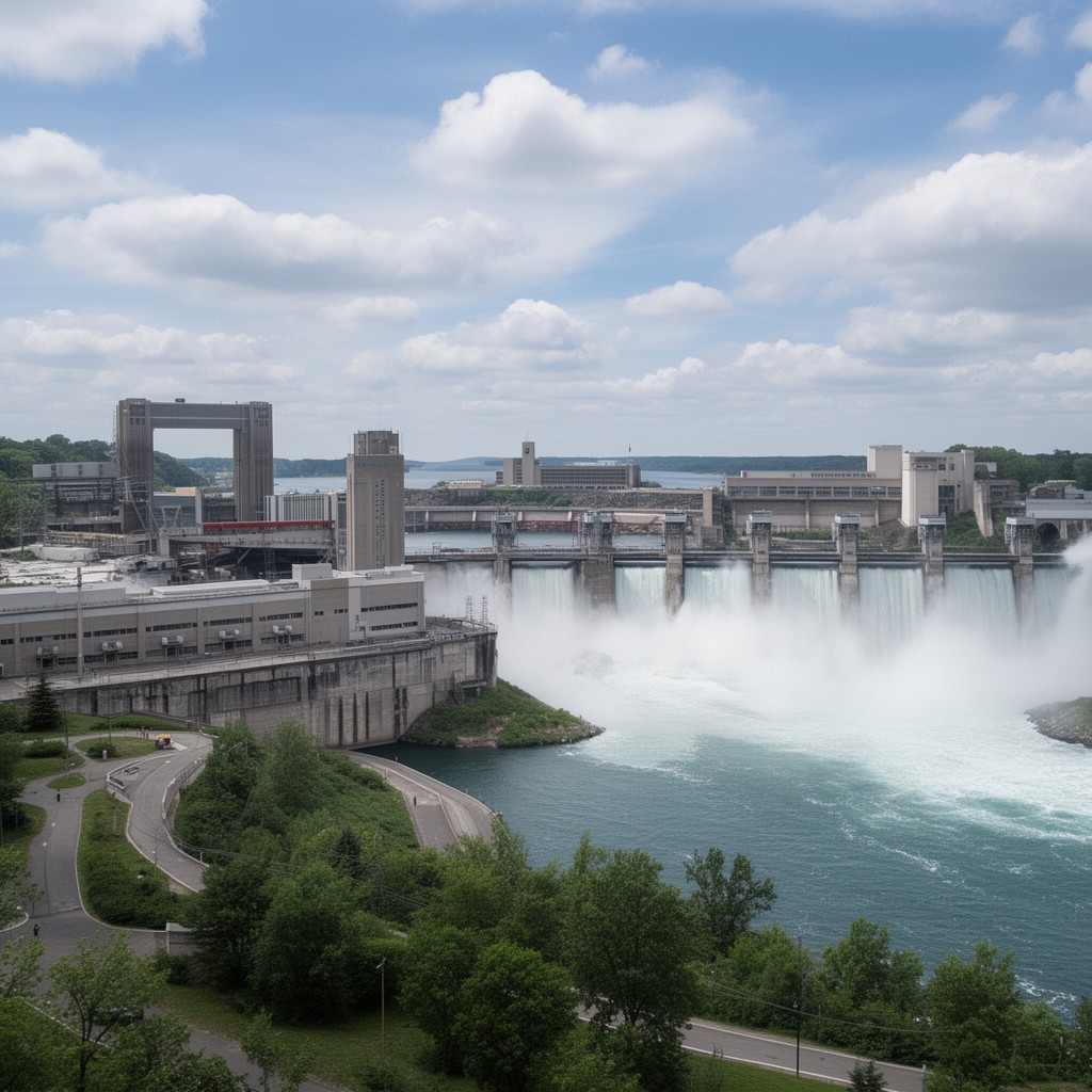 AI-generated illustration of Robert Moses Niagara Power Plant