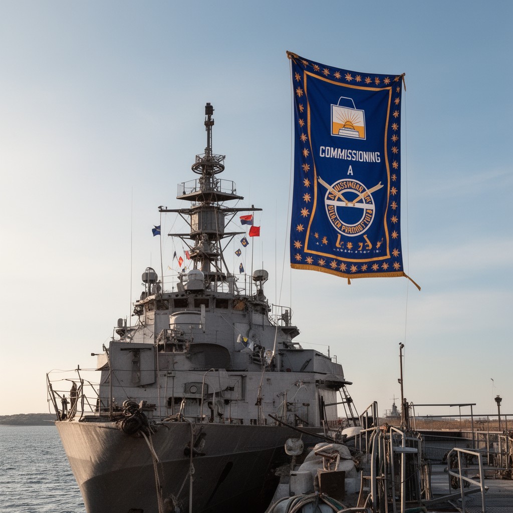 AI-generated illustration of commissioning pennant