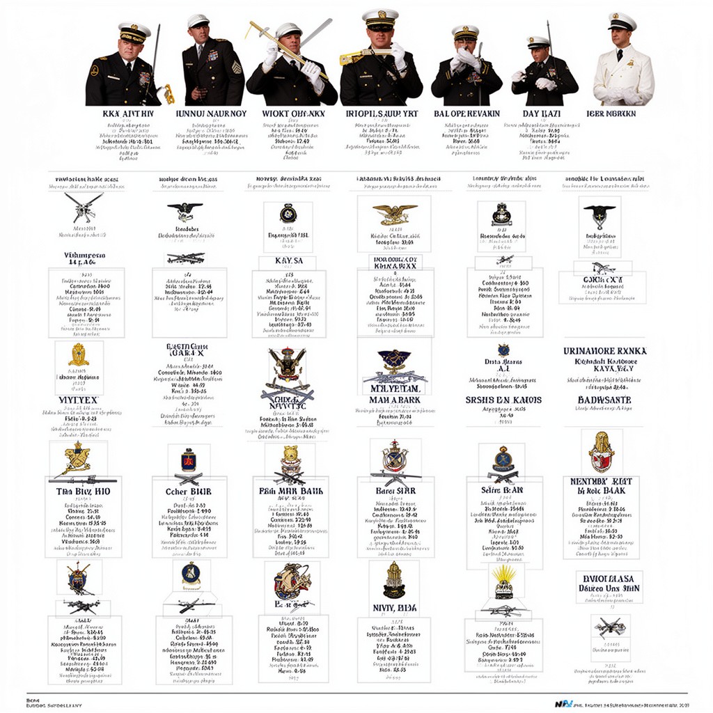 AI-generated illustration of United States Navy ranks