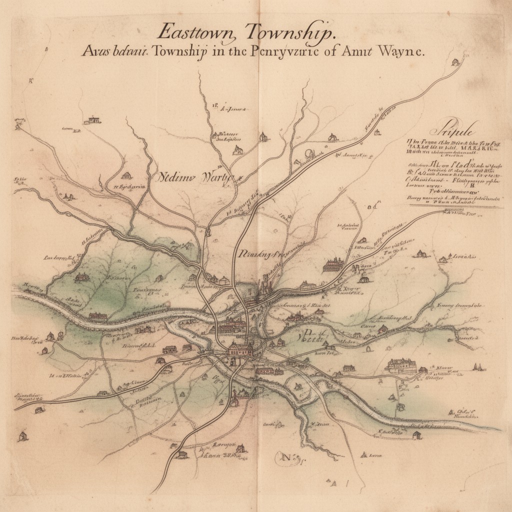 AI-generated illustration of Easttown Township, Province of Pennsylvania