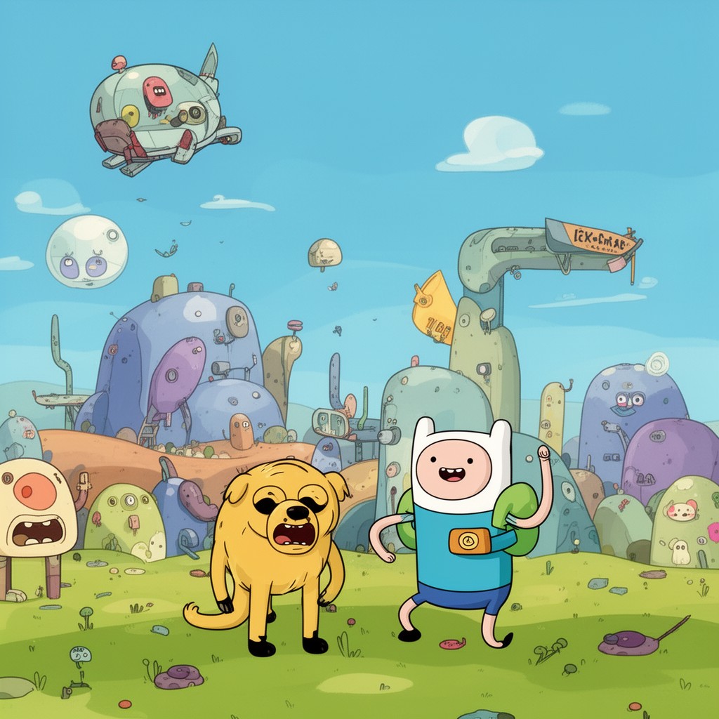 AI-generated illustration of Adventure Time