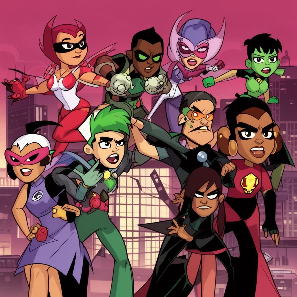 AI-generated illustration of Teen Titans (TV series)