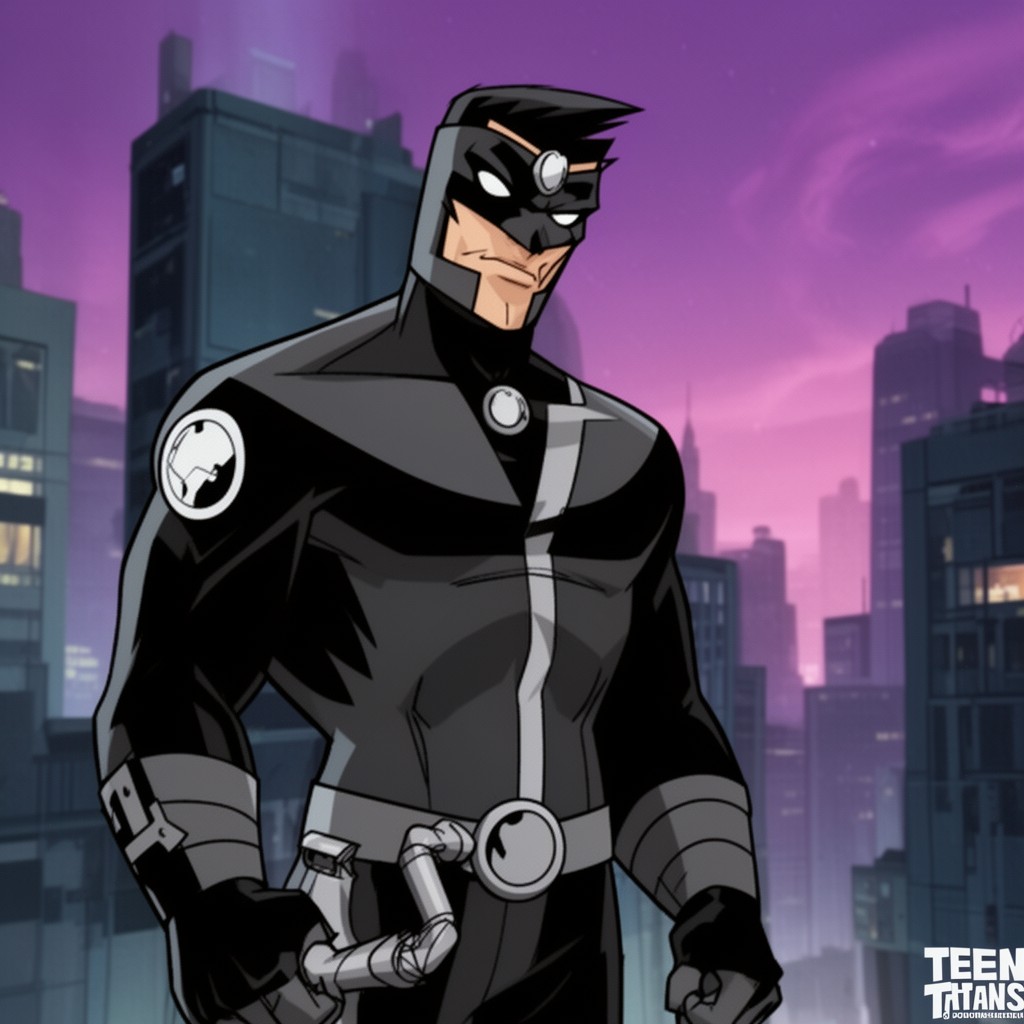 AI-generated illustration of Slade (Teen Titans)