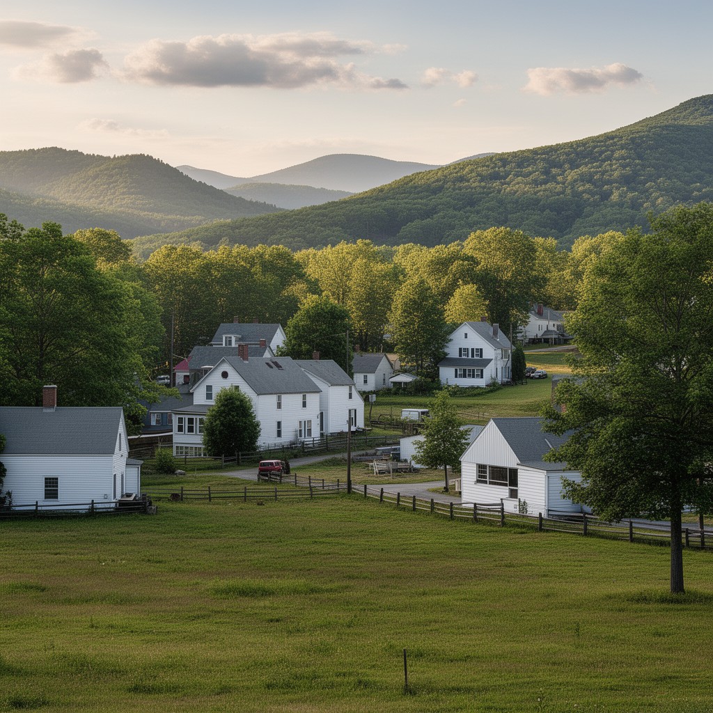 AI-generated illustration of Plymouth Notch, Vermont, United States