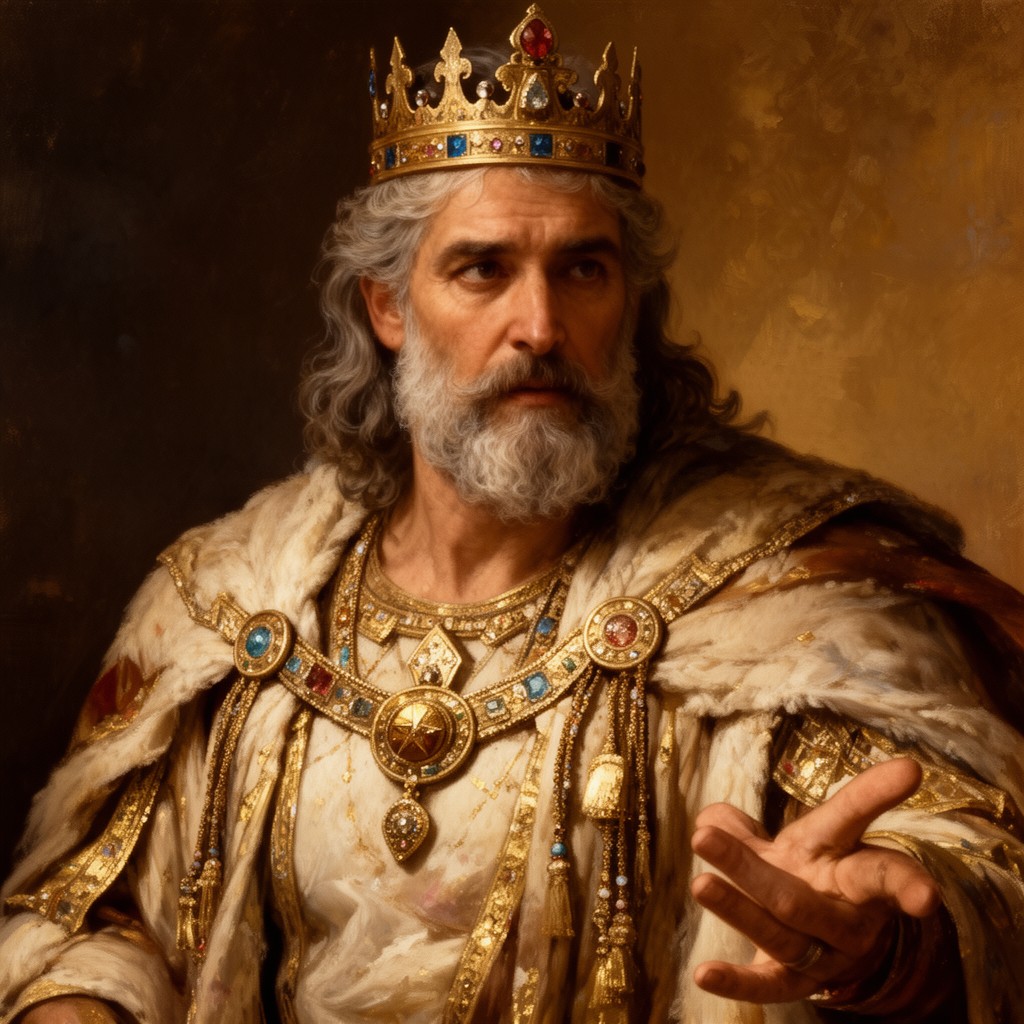 AI-generated illustration of King Ahasuerus