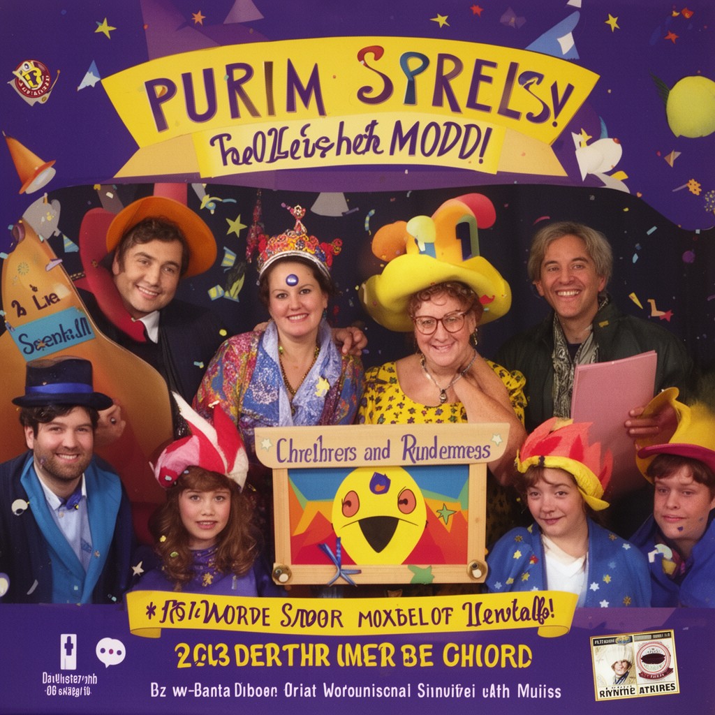 AI-generated illustration of Purim spiels