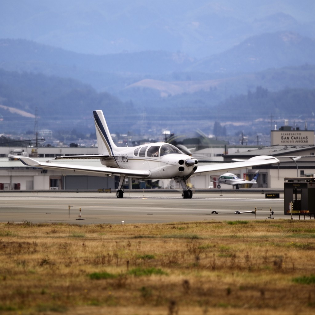 AI-generated illustration of San Carlos Airport