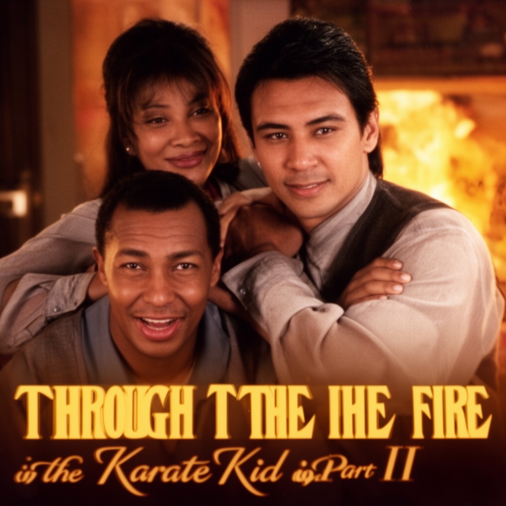 AI-generated illustration of Through the Fire in The Karate Kid Part II