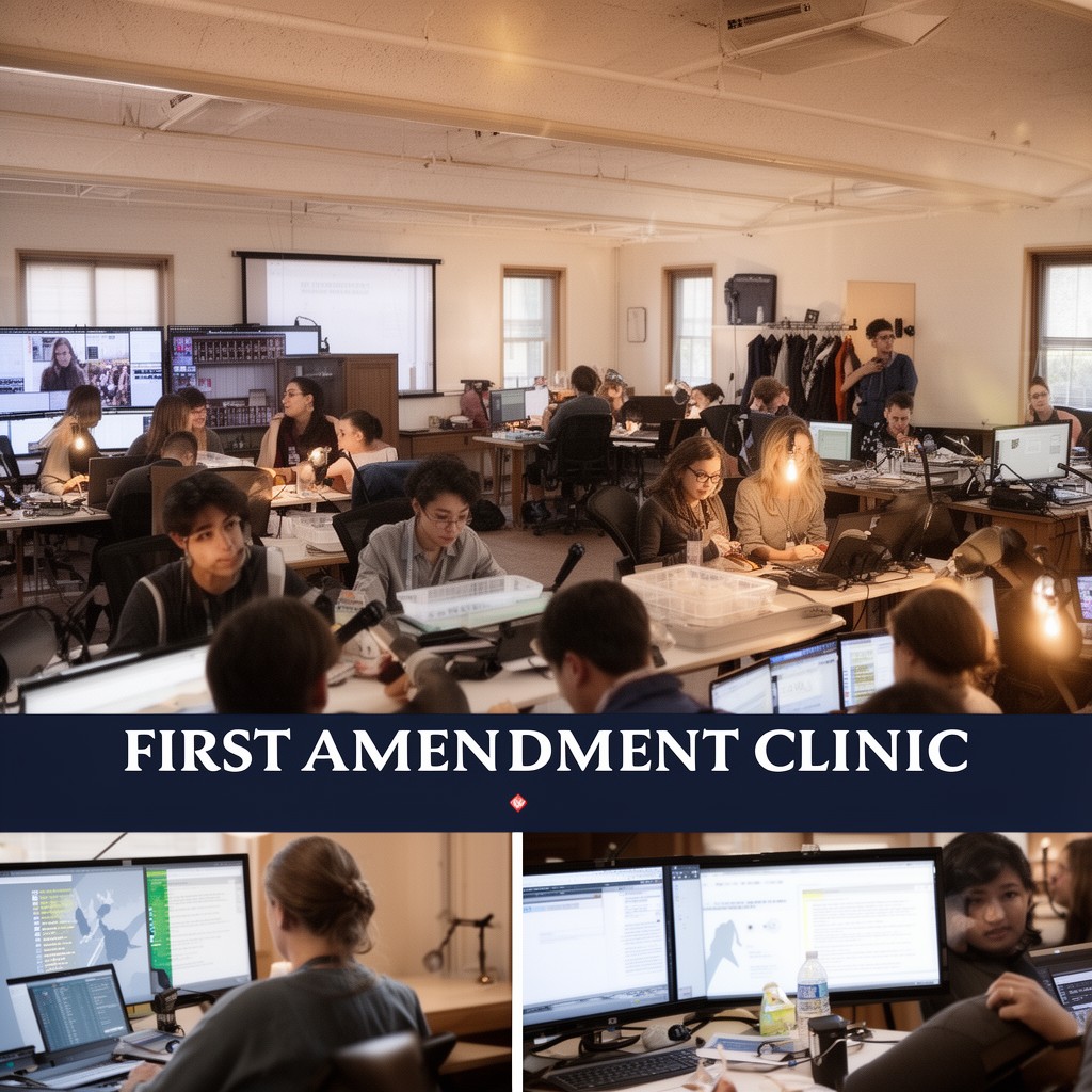 AI-generated illustration of First Amendment Clinic