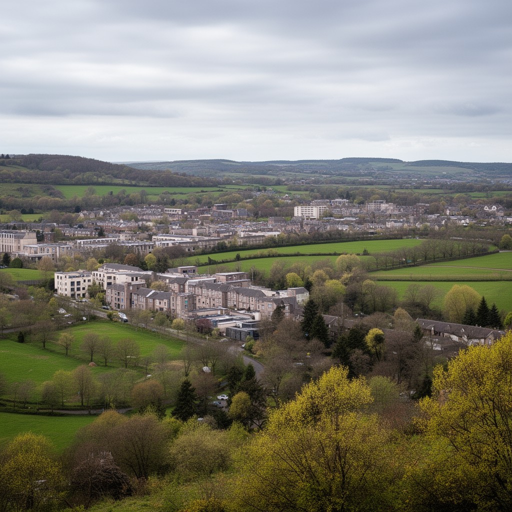 AI-generated illustration of Bailrigg, Lancaster, Lancashire, England