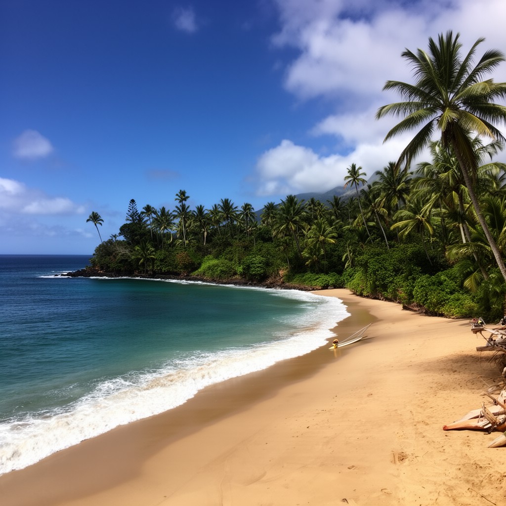 AI-generated illustration of Hamoa Beach