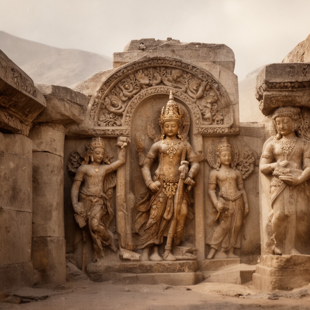 AI-generated illustration of Gandhara civilization