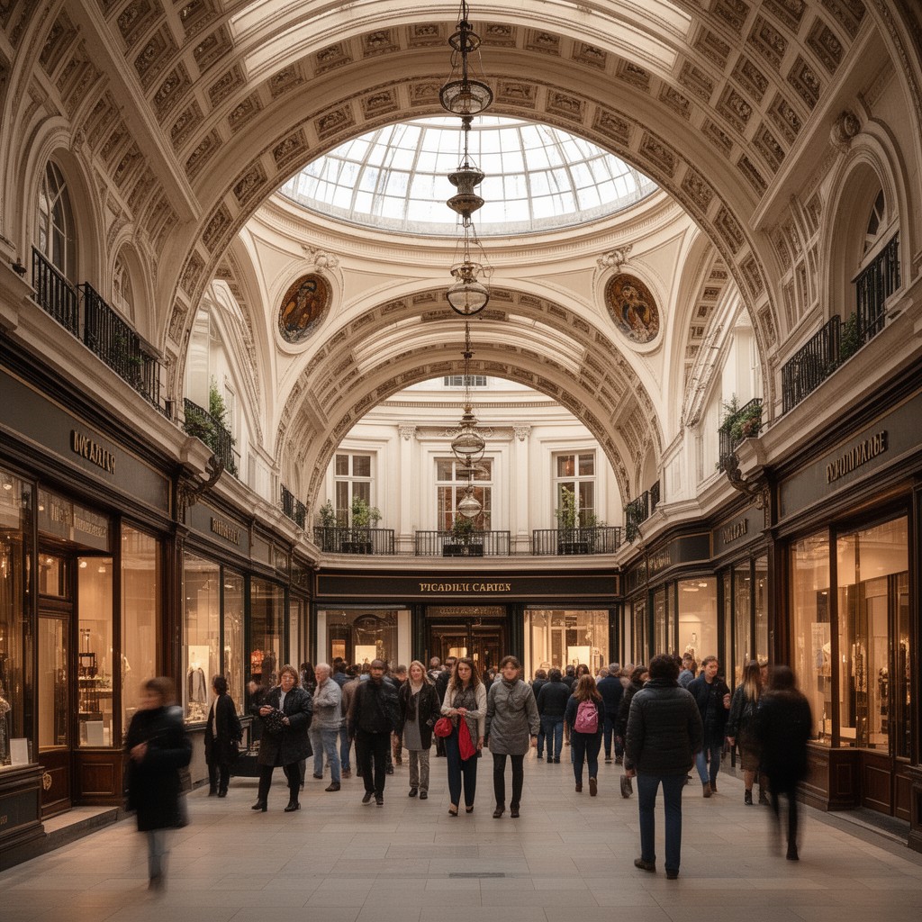 AI-generated illustration of Piccadilly Arcade