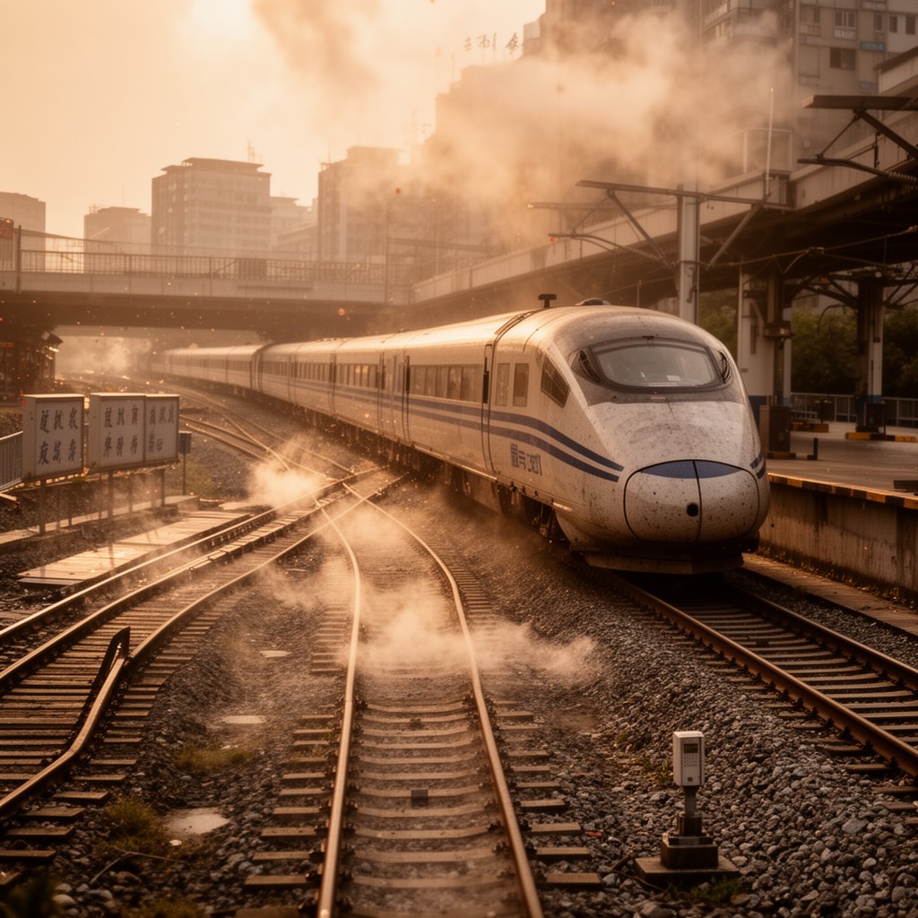 AI-generated illustration of Beijing–Guangzhou Railway