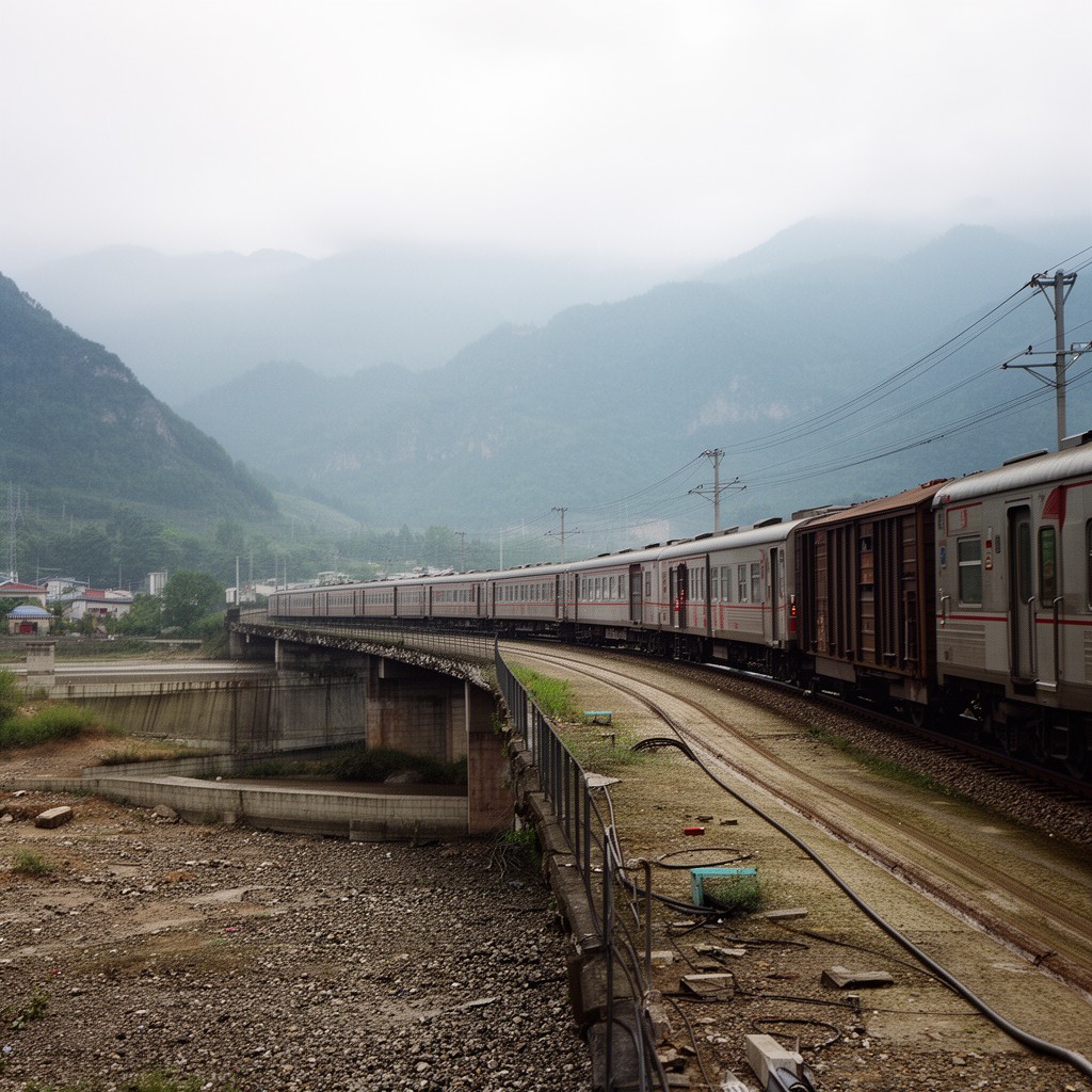 AI-generated illustration of Hankou–Danjiangkou Railway