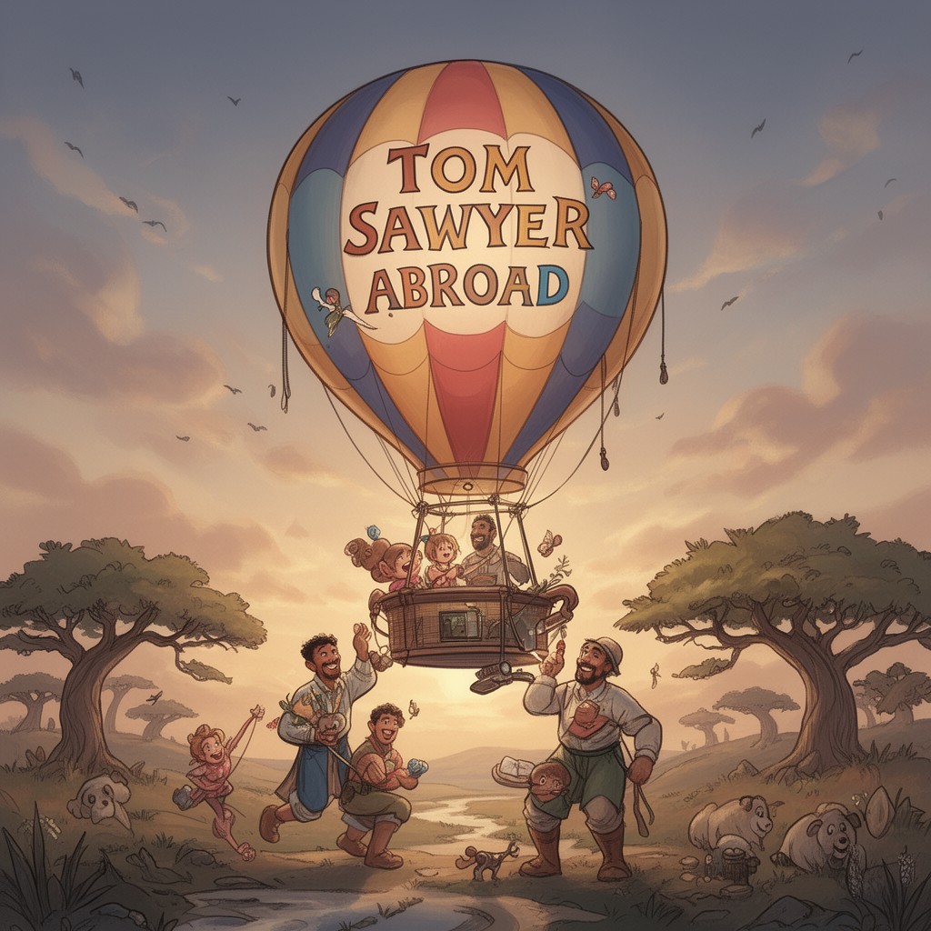 AI-generated illustration of Tom Sawyer Abroad