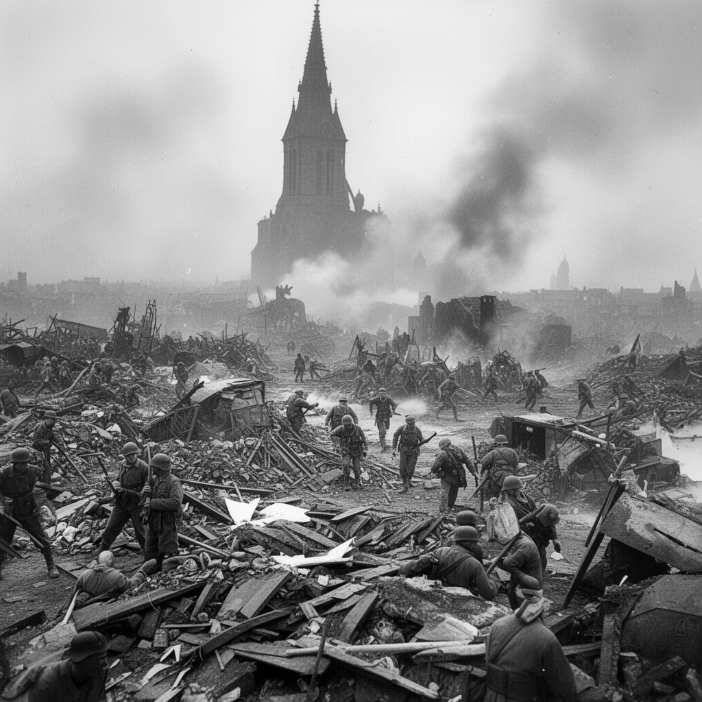AI-generated illustration of Battle for Caen