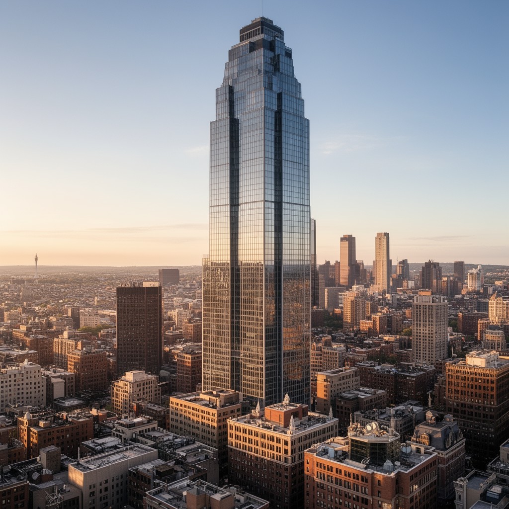 AI-generated illustration of John Hancock Tower, Boston